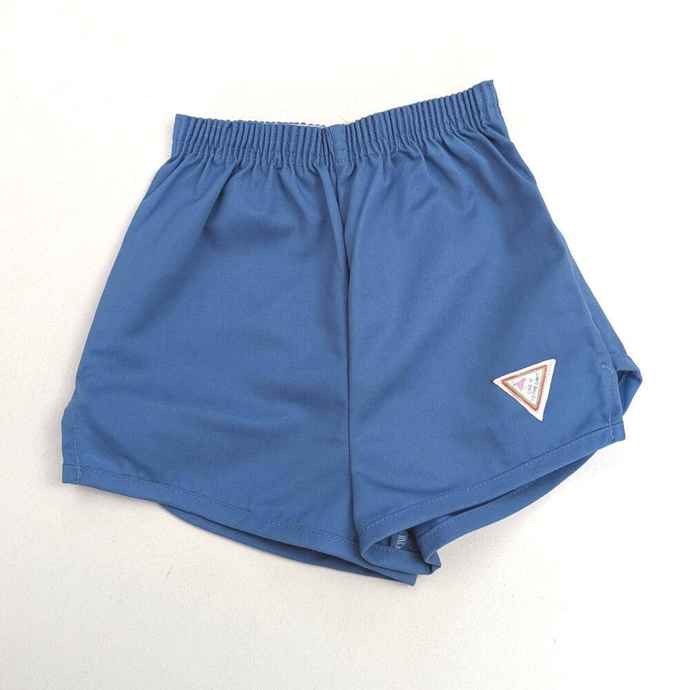 Vintage Wrangler Shorts Girl's Sz 7 Blue Track 80s Basic Classic Everyday Summer